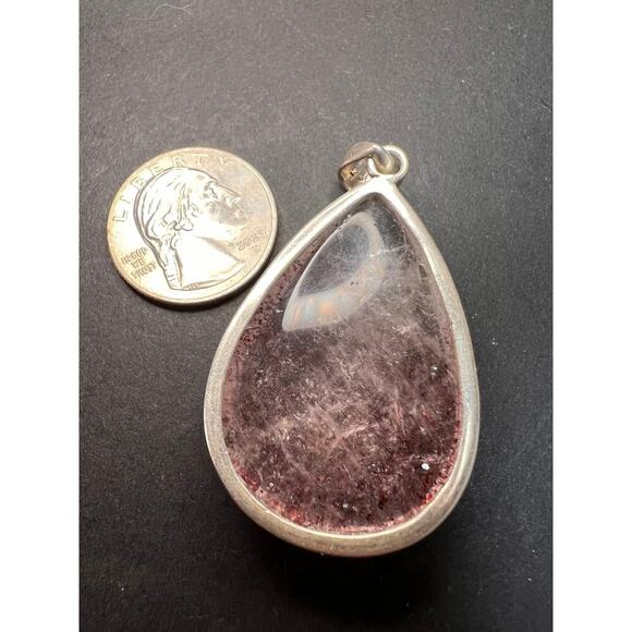 NEW Lepidocrocite super 7 sterling silver teardrop pendant 17.5 grams - Picture 7 of 10